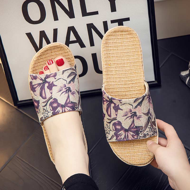 Summer Trend Non-slip Fabric Indoor Slider - Purple