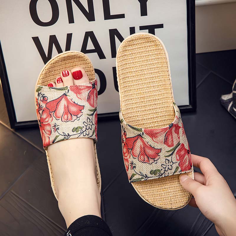 Summer Trend Non-slip Fabric Indoor Slider - Red