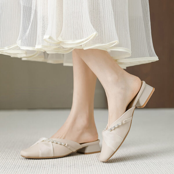 Summer Trend Versatile Fancy Mule Shoe - Beige