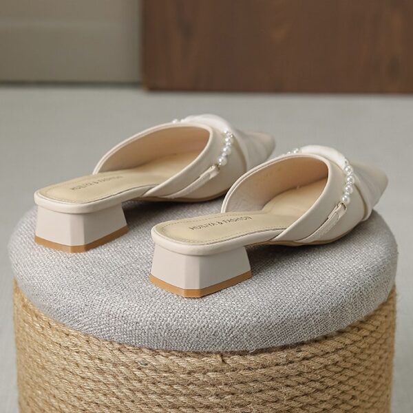 Summer Trend Versatile Fancy Mule Shoe - Beige
