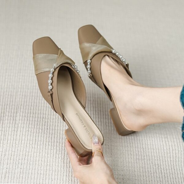 Summer Trend Versatile Fancy Mule Shoe - Khaki