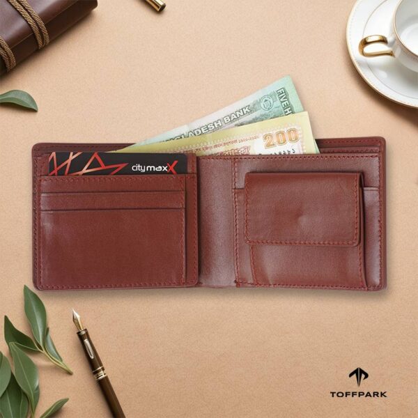 TOFFPARK Multi Slot Leather Bi-fold Wallet – Red Wine