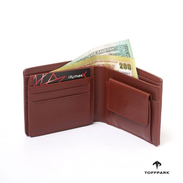 TOFFPARK Multi Slot Leather Bi-fold Wallet – Red Wine
