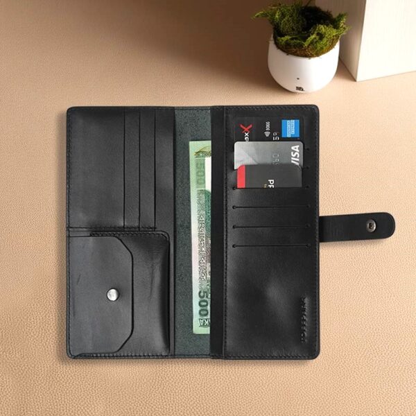 TOFFPARK Multipurpose Leather Long Wallet – Black