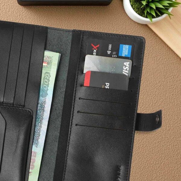 TOFFPARK Multipurpose Leather Long Wallet – Black