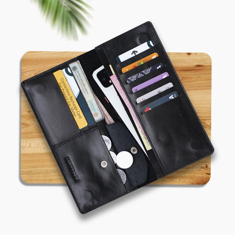 TOFFPARK Multipurpose Leather Long Wallet – Black