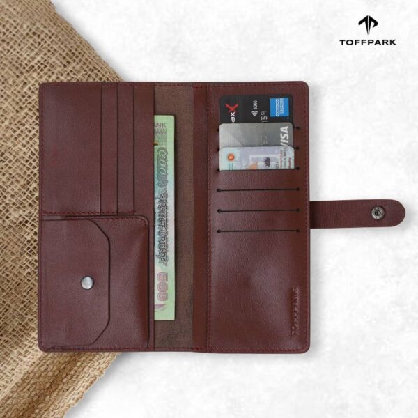TOFFPARK Multipurpose Leather Long Wallet – Red Wine