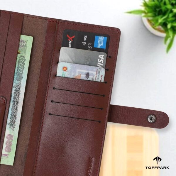 TOFFPARK Multipurpose Leather Long Wallet – Red Wine