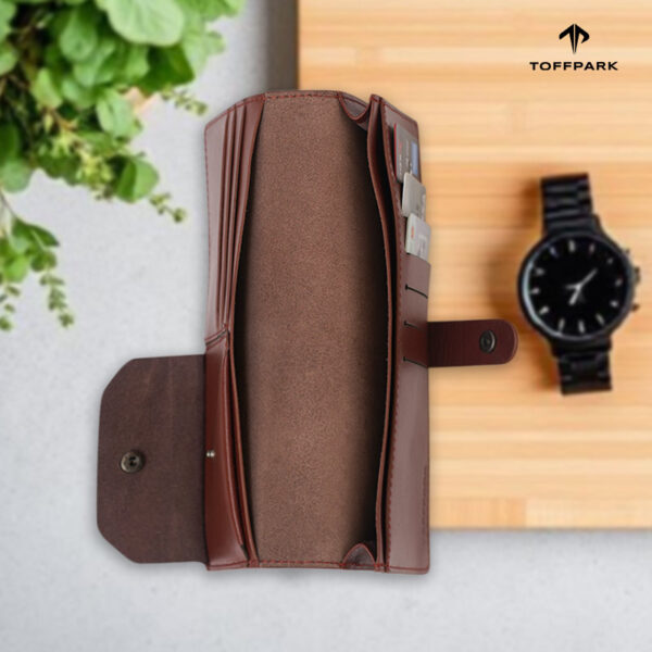 TOFFPARK Multipurpose Leather Long Wallet – Red Wine