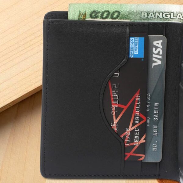 TOFFPARK Premium Leather Bi-fold Slim Wallet – Black