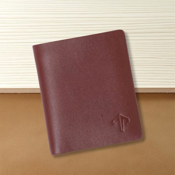 TOFFPARK Premium Leather Bi-fold Slim Wallet – Red Wine