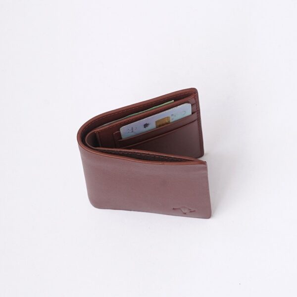 TOFFPARK Premium Leather Bi-fold Slim Wallet – Red Wine