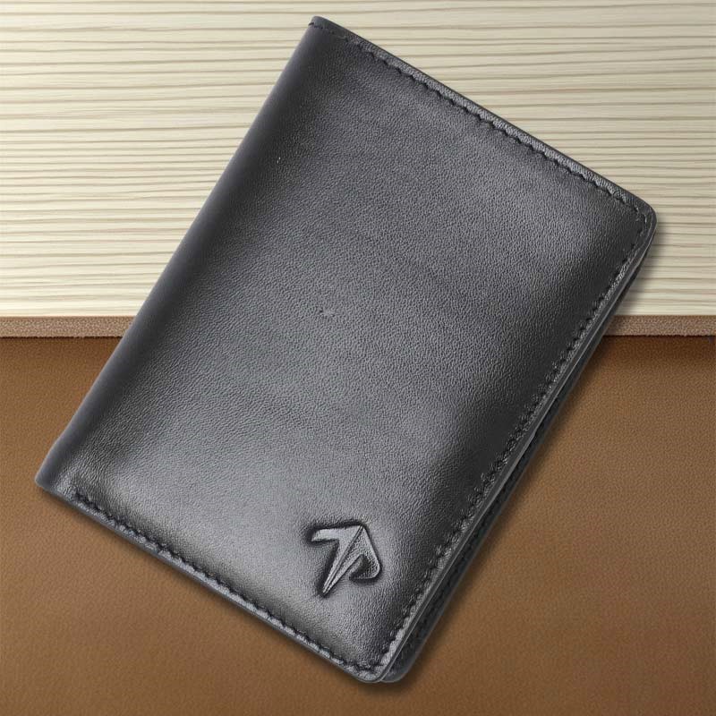 TOFFPARK Retro Leather Bi-fold Versatile Wallet – Black