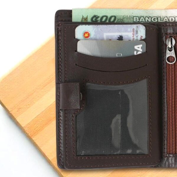 TOFFPARK Retro Leather Bi-fold Versatile Wallet – Chocolate