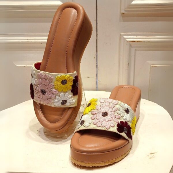 Orlass Floral Embossed Platform Heel - Multi Color