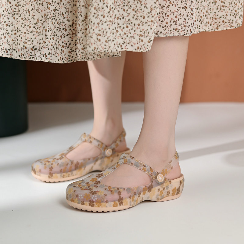 Lightweight Soft Printed Beach Sandal - Golden