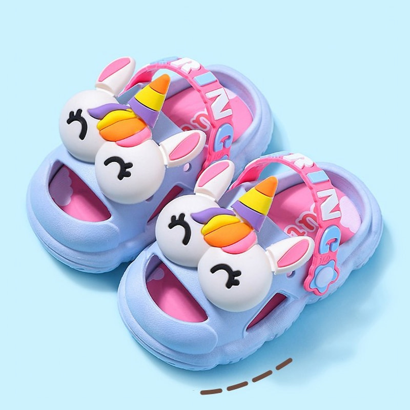 Boy & Girl Kids Cartoon Head Soft Clog Shoe - Blue
