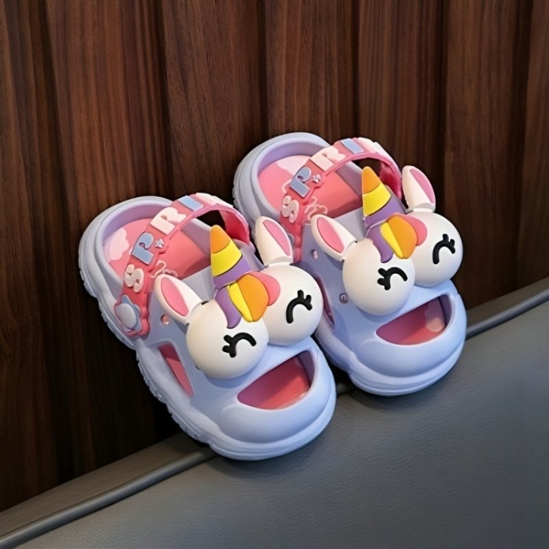 Boy & Girl Kids Cartoon Head Soft Clog Shoe - Blue