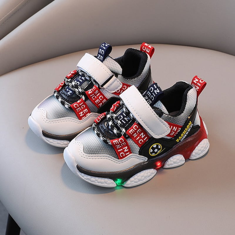 Breathable Light-up Soft Kids Casual Shoe - Red