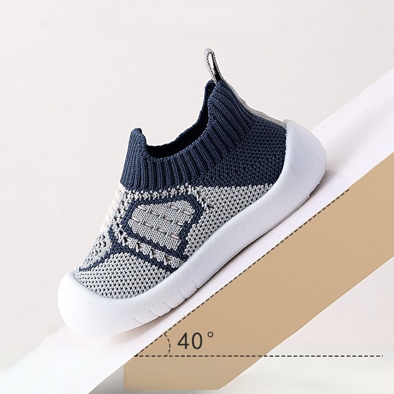 Breathable Soft Bottom Kids Slip-on Casual Shoe - Navy Blue