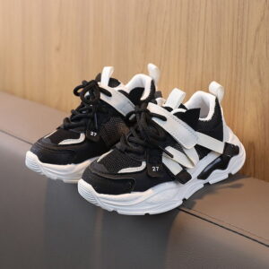 British Retro Breathable Kids Sports Casual Shoe – Black