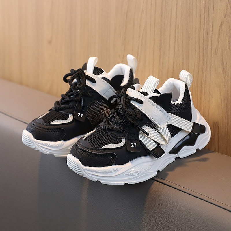 British Retro Breathable Kids Sports Casual Shoe - Black