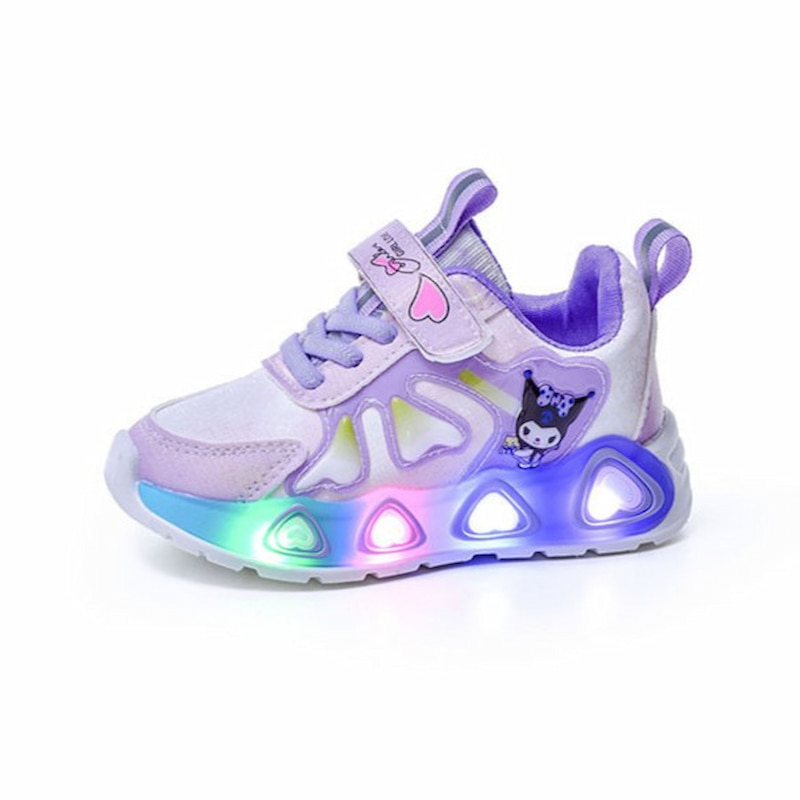 Glowing Princess Soft Girl Kids Casual Shoe - Purple