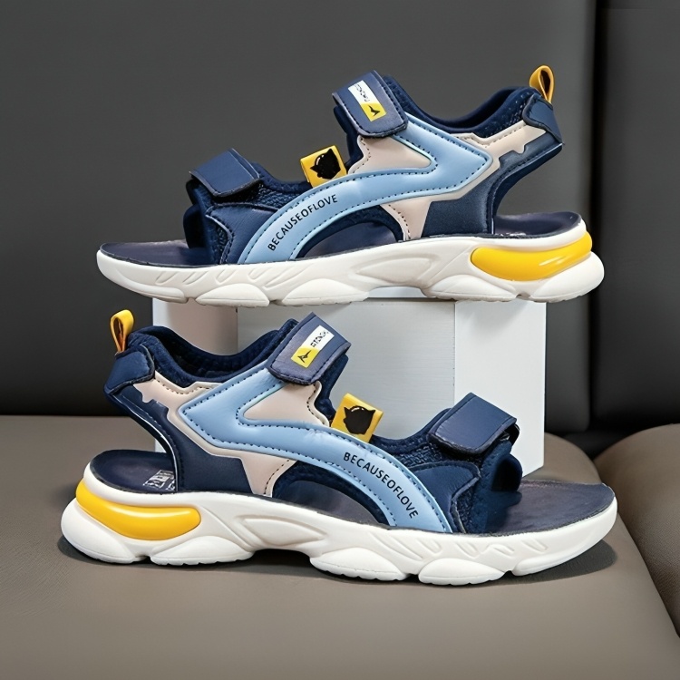 Retro Style Cosy Kids Outdoor Casual Sandal - Dark Blue