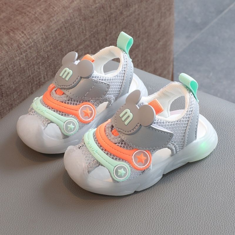 Soft Sole Non-slip Toddlers Lighting Sandal - Gray