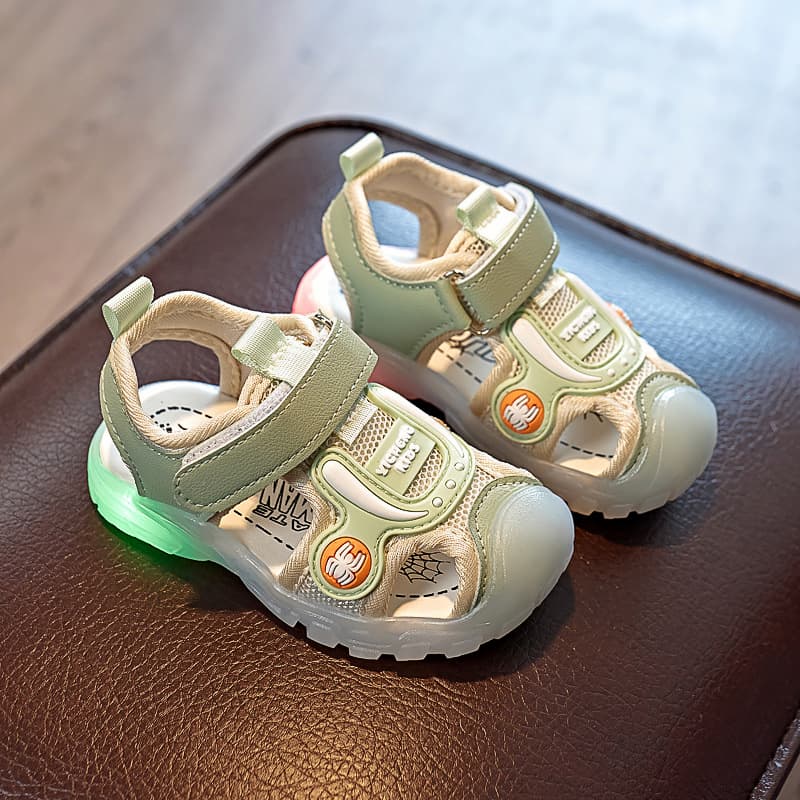 Summer Trend Soft Non-slip Kids Lighting Sandal - Green