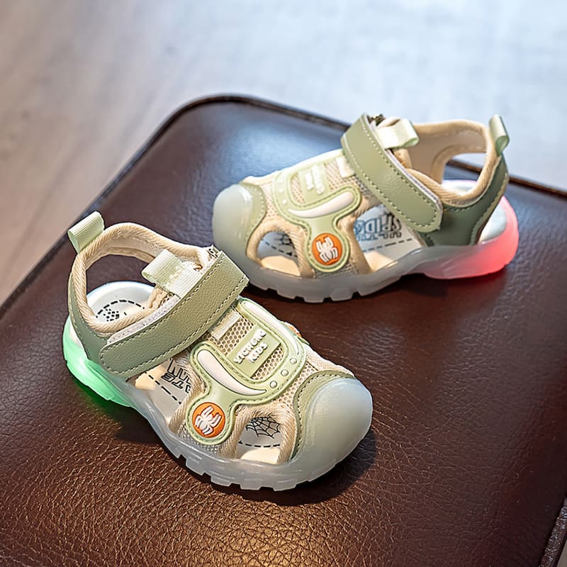Summer Trend Soft Non-slip Kids Lighting Sandal - Green