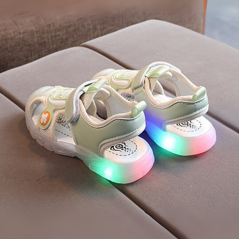 Summer Trend Soft Non-slip Kids Lighting Sandal - Green