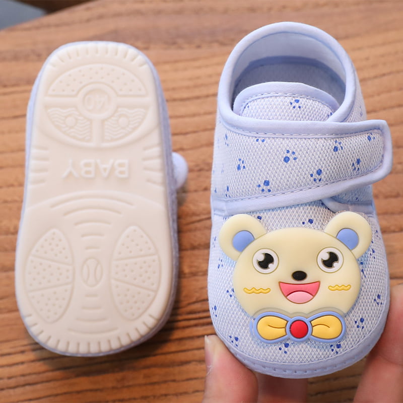Breathable Soft Tie Bear Newborn Baby Shoe - Blue