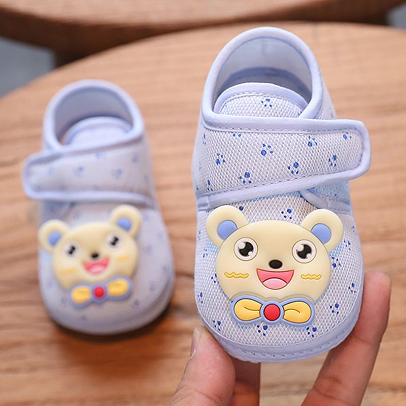 Breathable Soft Tie Bear Newborn Baby Shoe - Blue