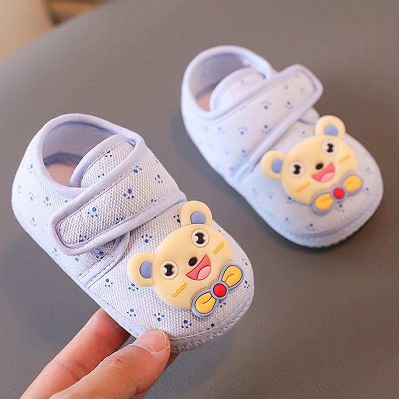 Breathable Soft Tie Bear Newborn Baby Shoe - Blue