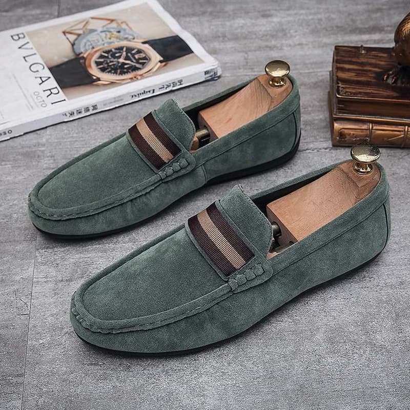 British All Match Lightweight Penny Loafer - Green