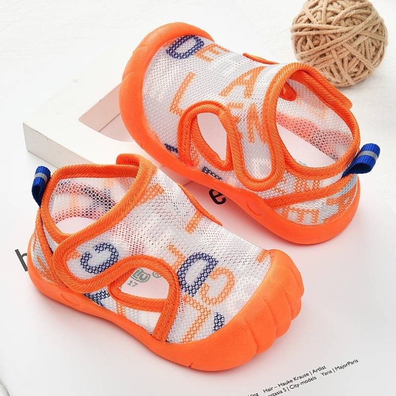 Spring Trend Anti Kick Slip Kids Soft Mesh Shoe - Orange