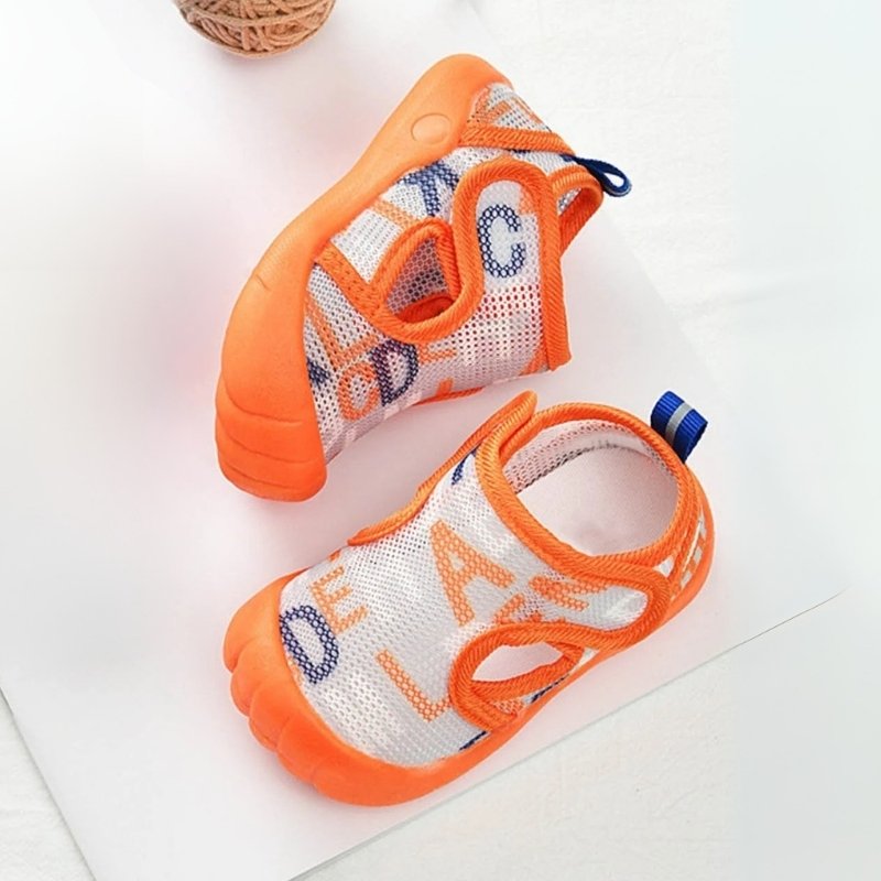 Spring Trend Anti Kick Slip Kids Soft Mesh Shoe - Orange