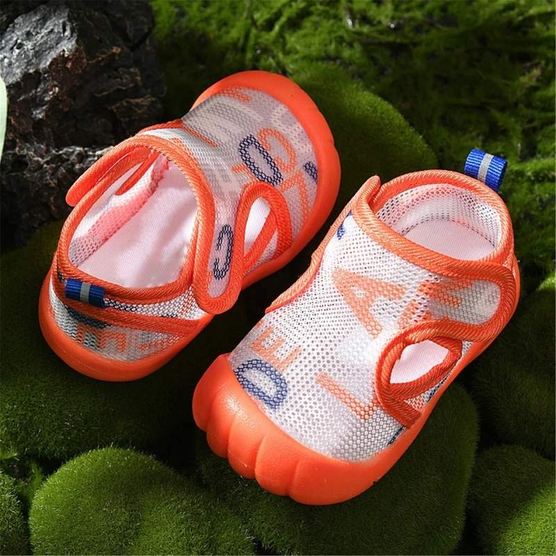 Spring Trend Anti Kick Slip Kids Soft Mesh Shoe - Orange