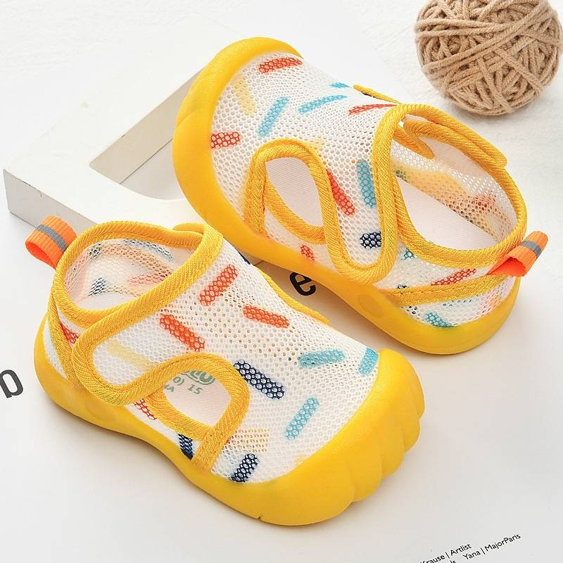 Spring Trend Anti Kick Slip Kids Soft Mesh Shoe - Yellow