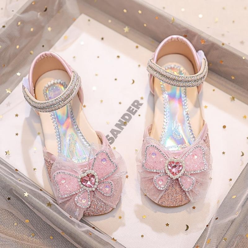 Spring Trend Crystal Bow Soft Girls Sandal - Pink