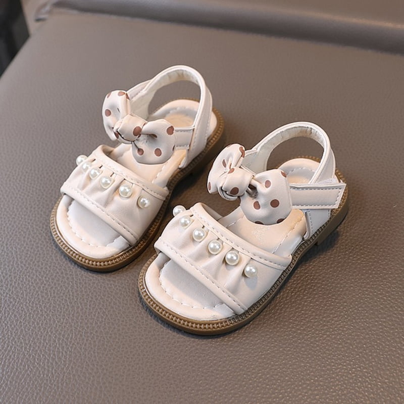 Autumn Trend Pearl Work Girl Kids Sandal - Beige