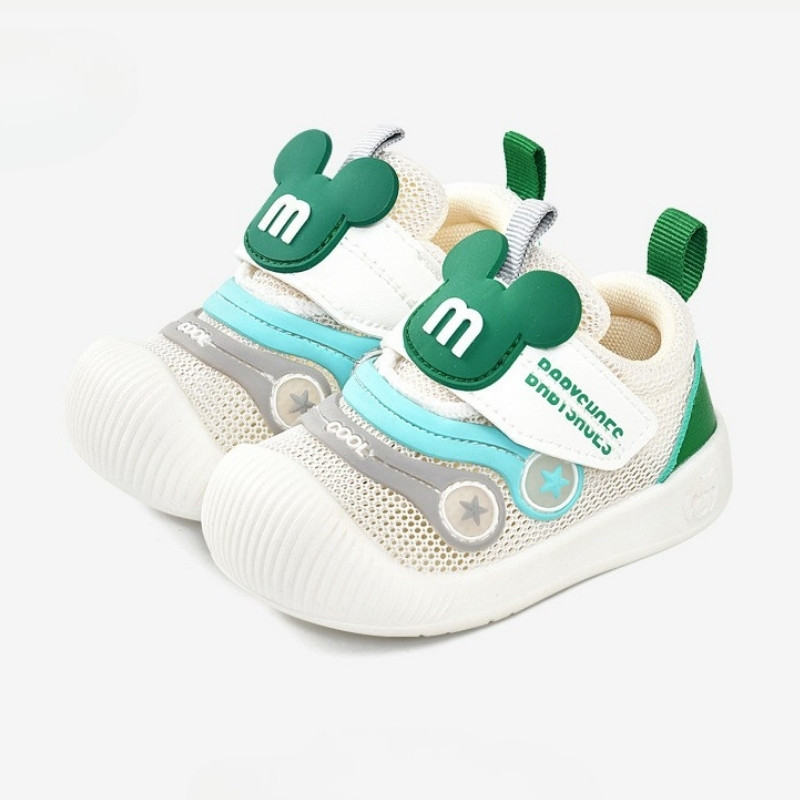 Summer Style Soft Non-slip Kids Mesh Shoe - White Green