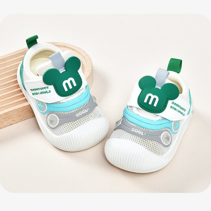 Summer Style Soft Non-slip Kids Mesh Shoe - White Green