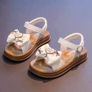 Summer Trend Love Bow Girl Kids Beach Sandal – Beige