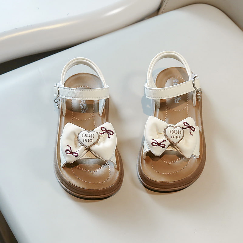 Summer Trend Love Bow Girl Kids Beach Sandal - Beige