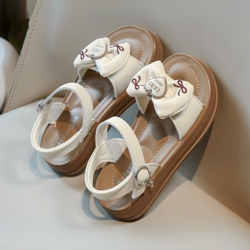Summer Trend Love Bow Girl Kids Beach Sandal - Beige