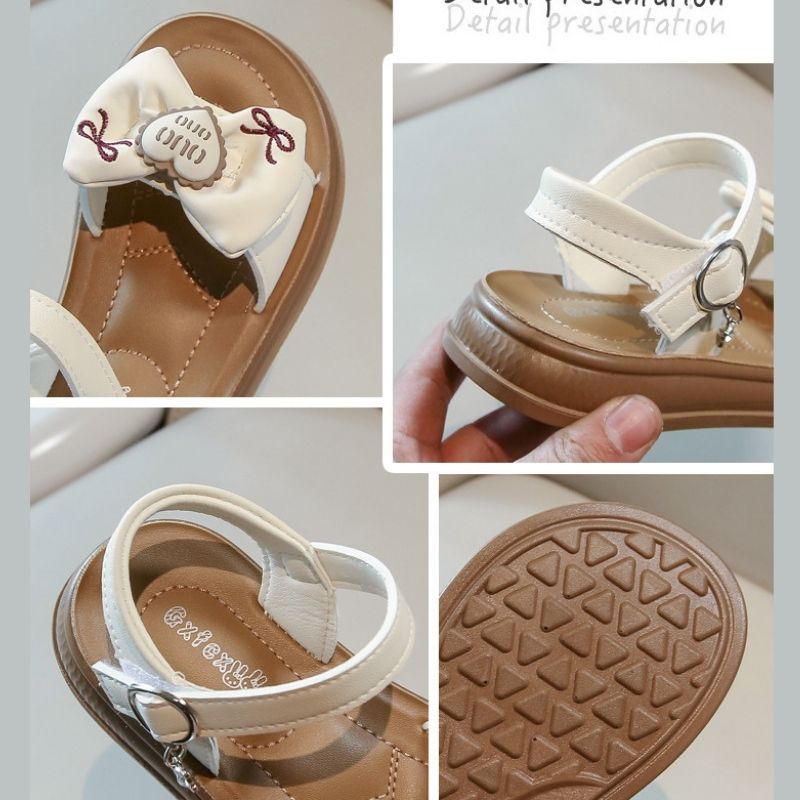 Summer Trend Love Bow Girl Kids Beach Sandal - Beige