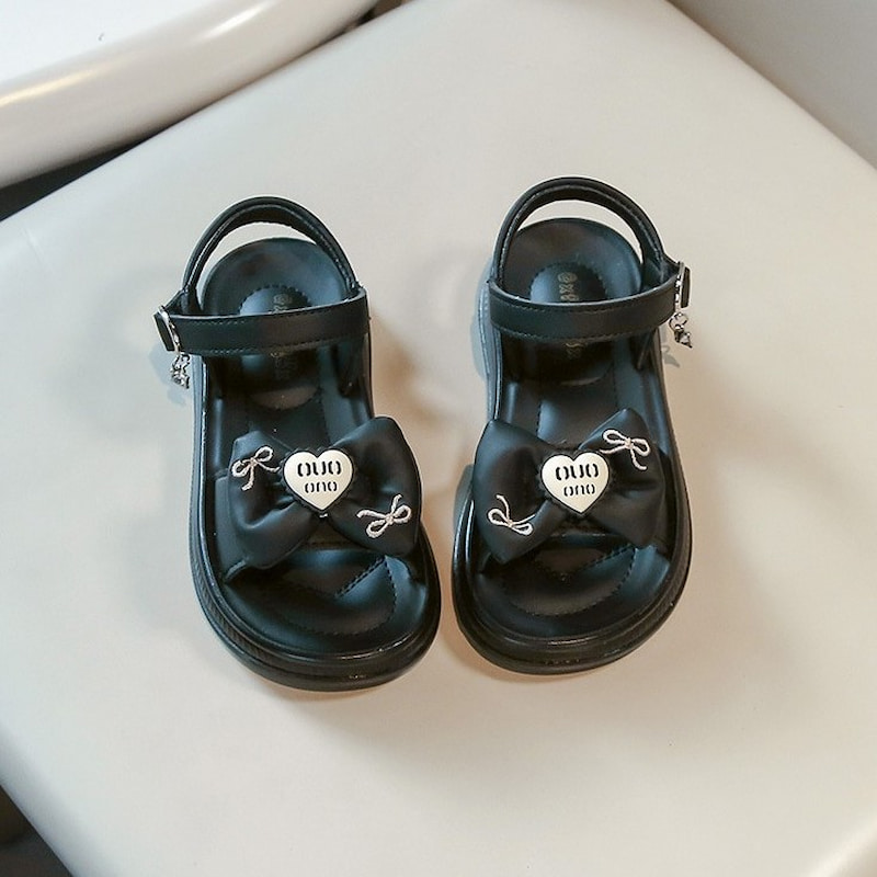 Summer Trend Love Bow Girl Kids Beach Sandal - Black