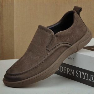 British Style Retro Cosy Soft Leather Loafer – Coffee Brown